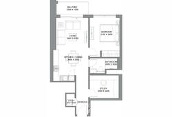 1 bedroom with study